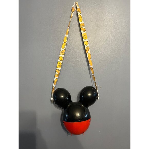 Official Disney Parks Mickey Mouse Balloon Ears Popcorn Bucket W Strap Disneyana - Picture 3 of 10